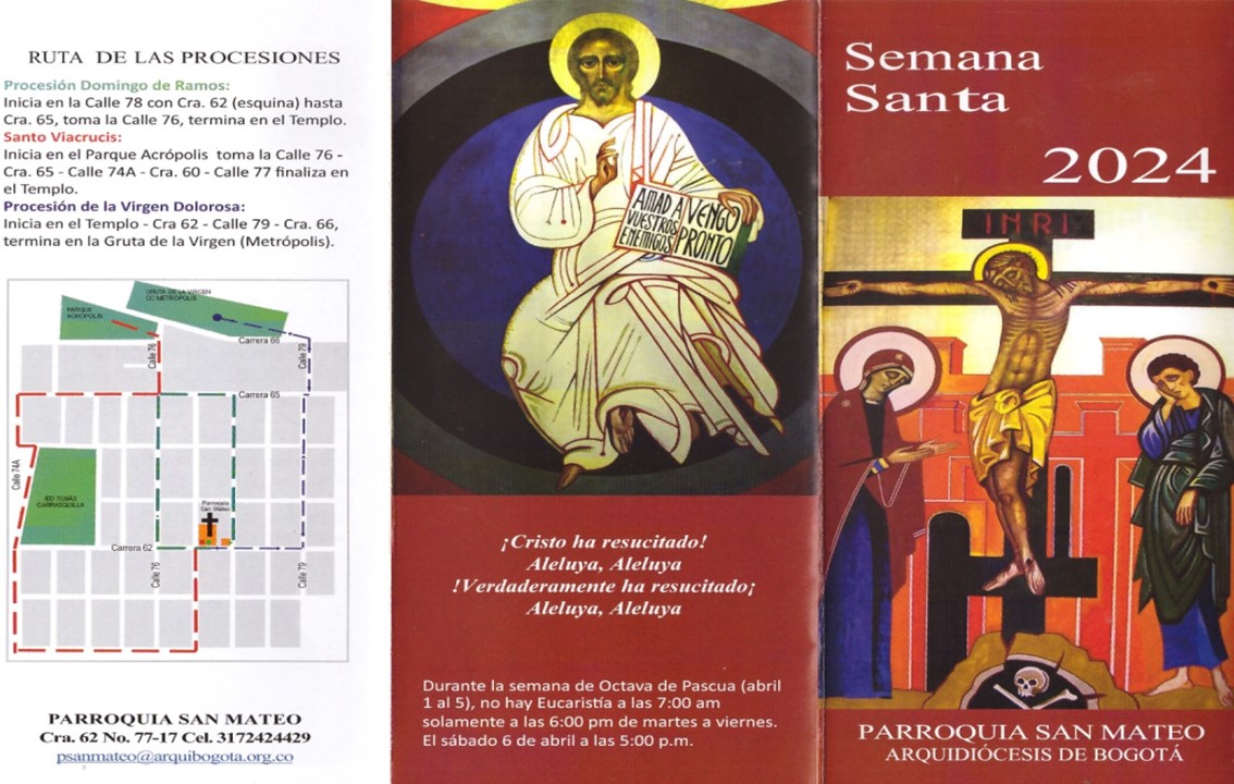 Ruta de las procesiones, celebracion sábado Santo, Domingo de Pascua