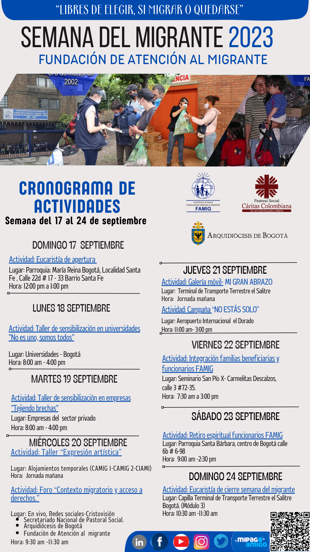 Cronograma semana del migrante 2023