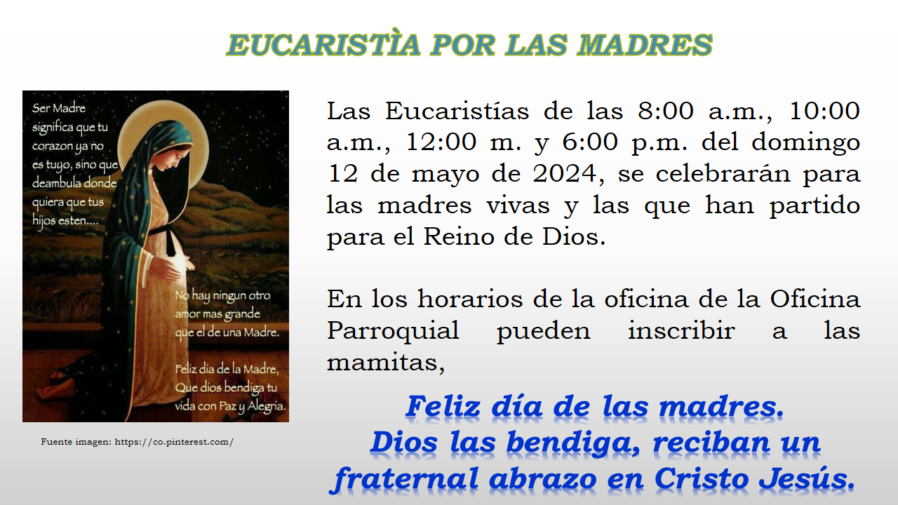 Eucaristía por las madres