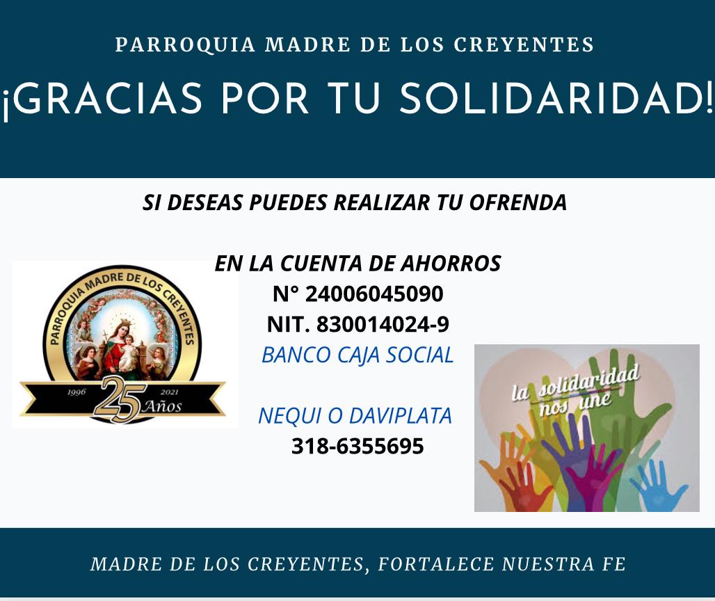 Solidaridad por tu parroquia
