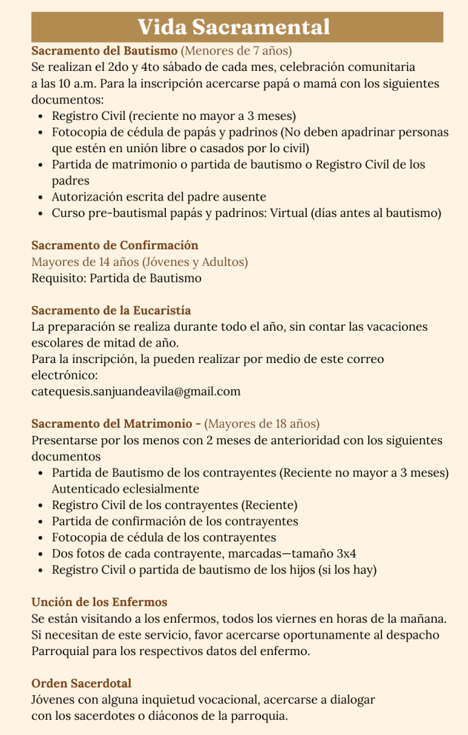 VIDA SACRAMENTAL