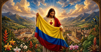 Sagrado Corazón de Jesús bandera de Colombia